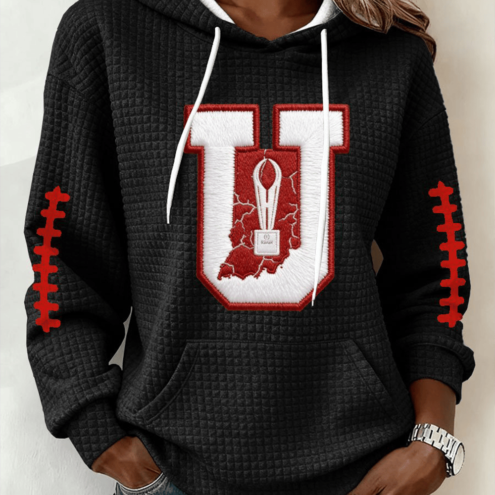 IU Football National Championship Hoodie Game Day Football Merch Gift Ideas For Girlfriend