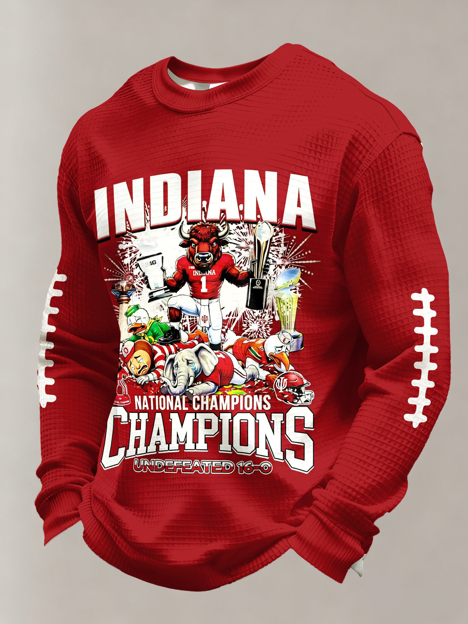 IU National Championship Merch Indiana National Champions Long Sleeve Shirt Red Gifts For Fans