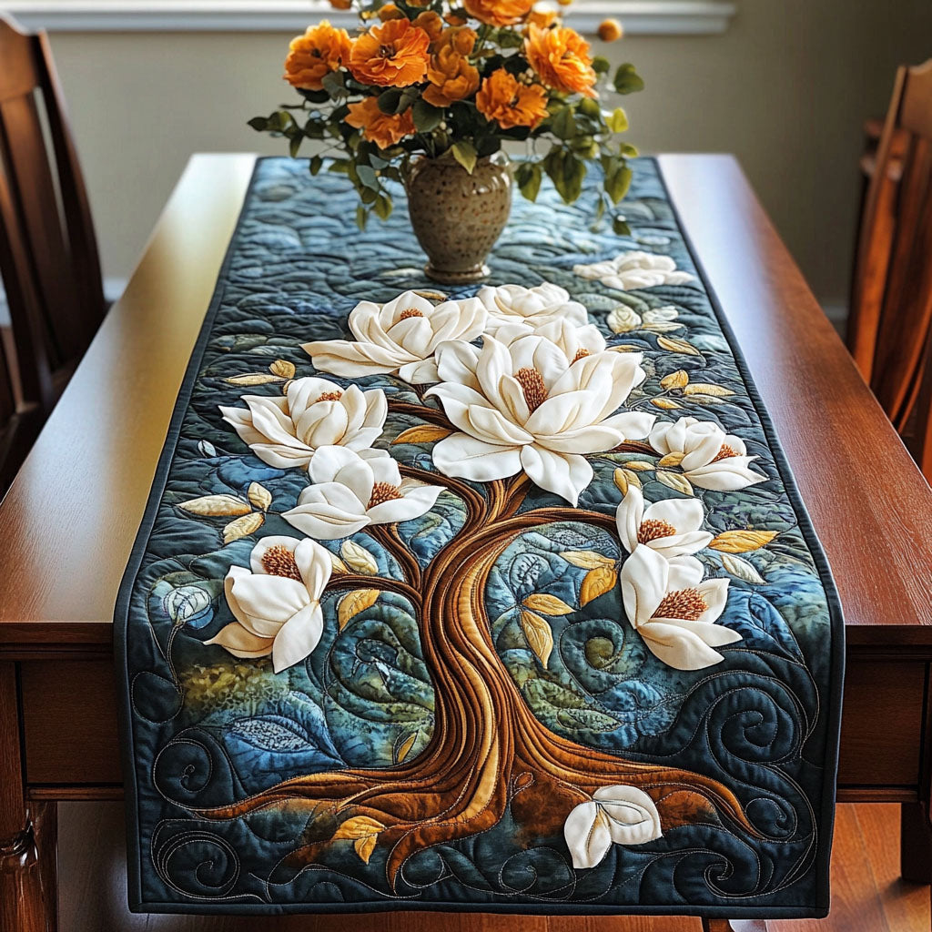 Ivory Elegance Quilted Table Runner Dining Table Ideas Gifts For The Flower Lover