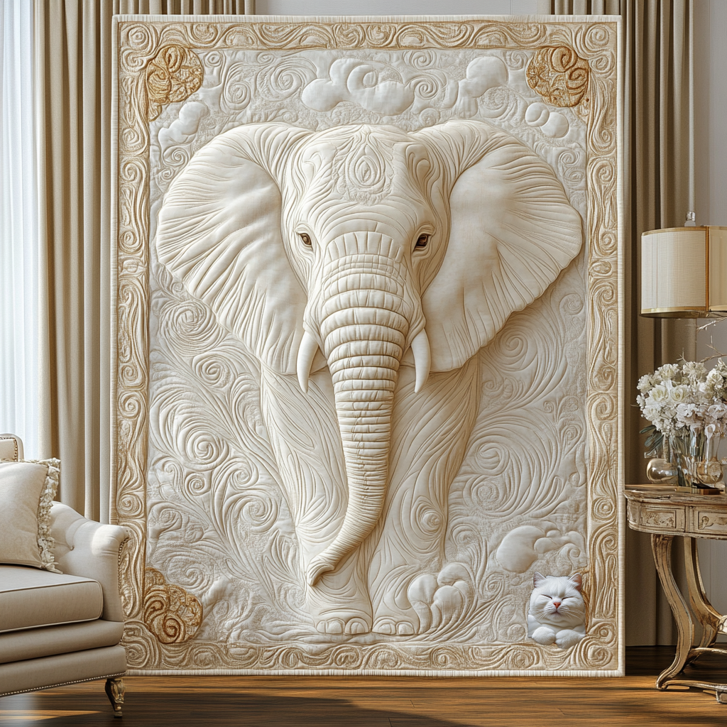 Ivory Elephant Quilt Blanket Christmas Throws Christmas Gifts For Book Lovers