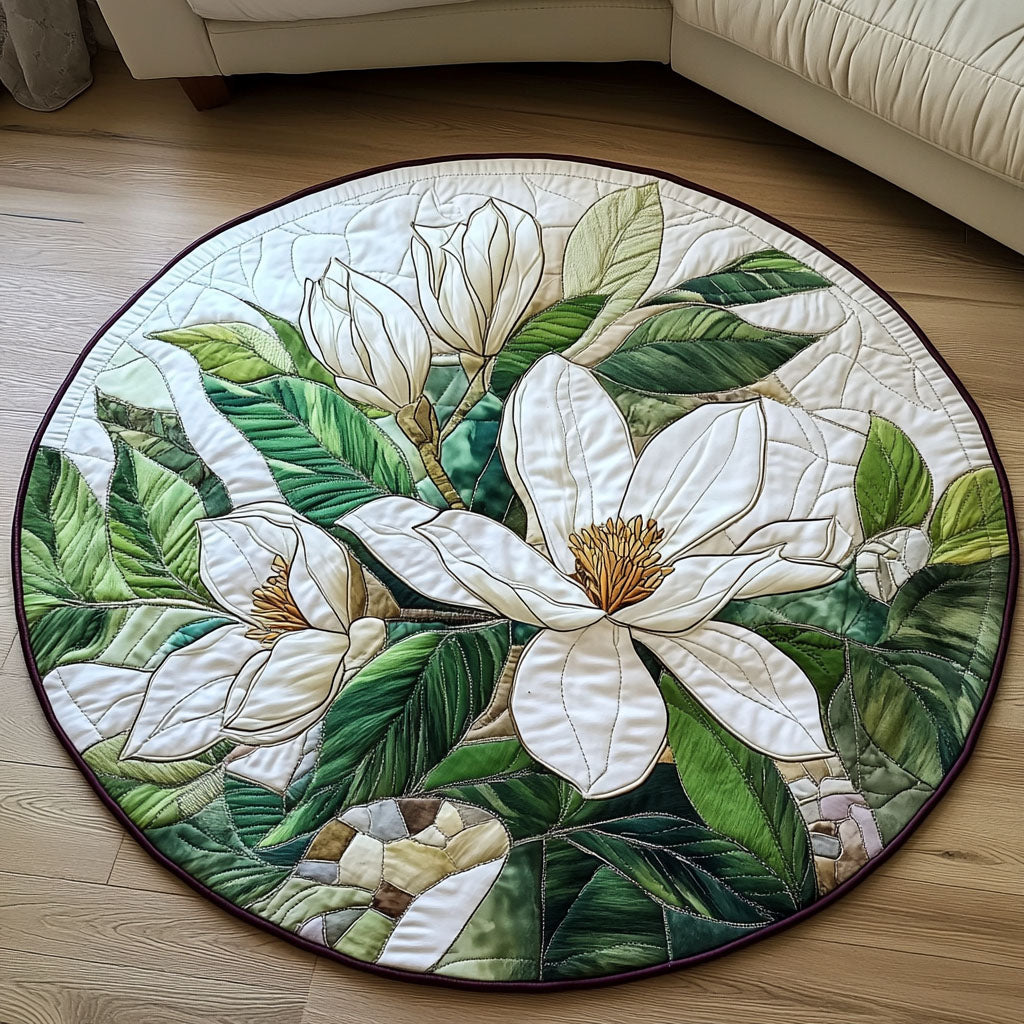 Ivory Quilted Round Mat Christmas Entryway Decor Sunflower Gifts For Her