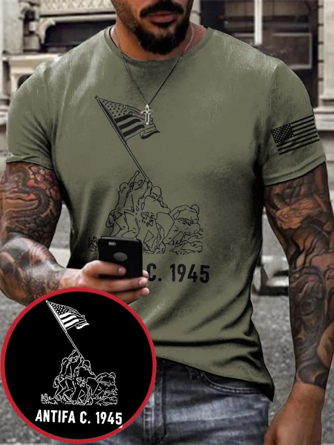 Iwo Jima 1945 Raising Flag T-Shirt US Marines Inspired Clothing Patriotic Gift