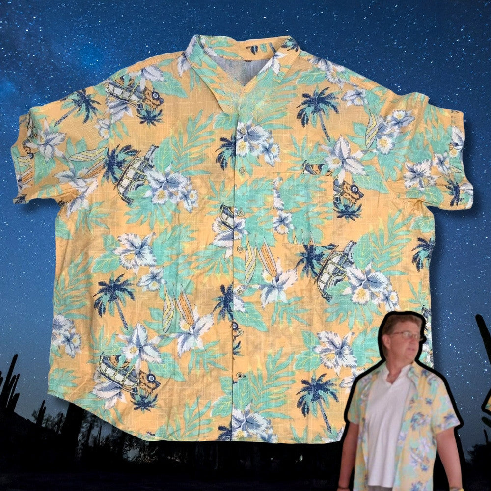 Izod Saltwater Dockside Chambray Floral Hawaiian Shirt Best Father's Day Gifts For Dad