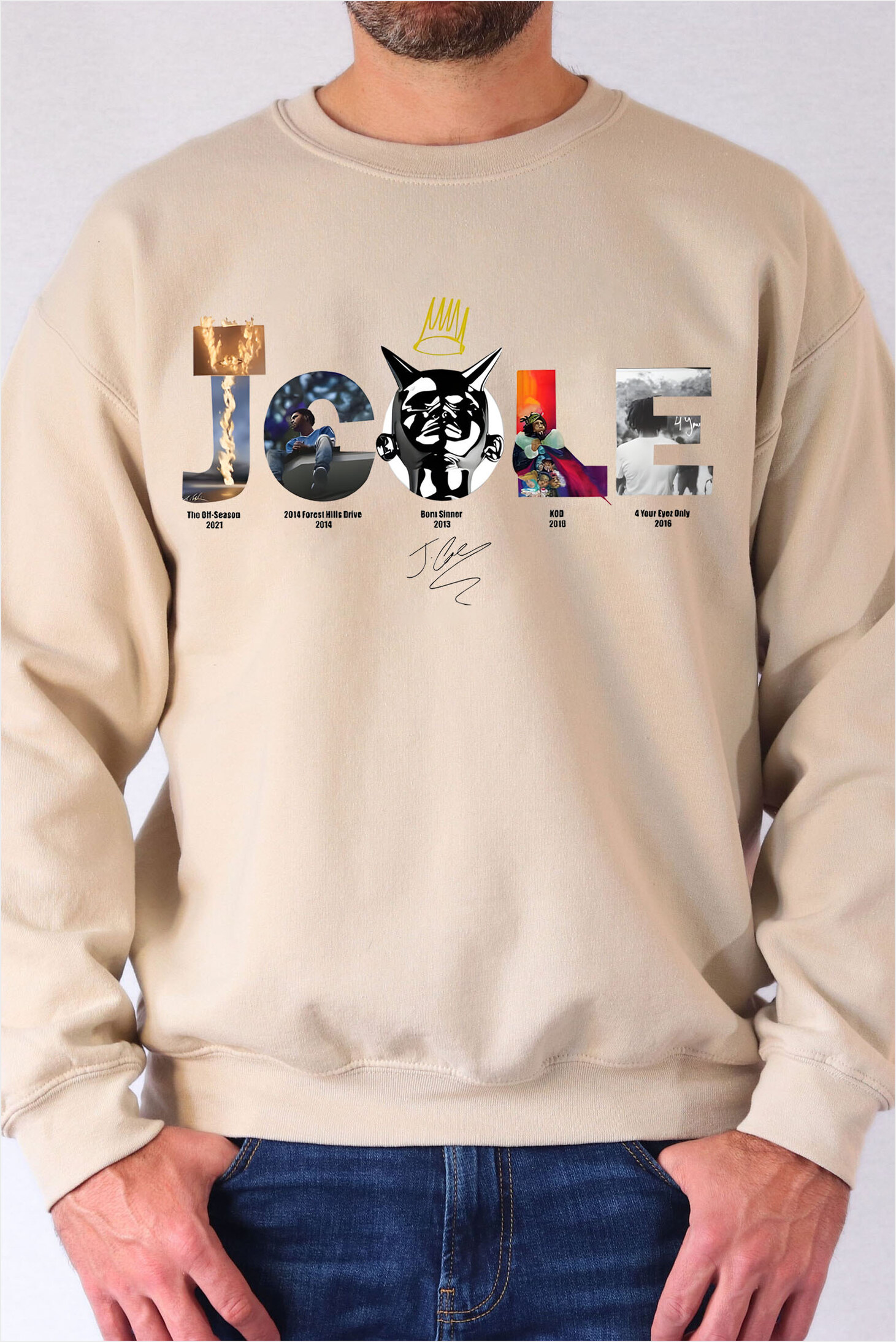 J Cole Best Albums With Signature Men Sweatshirt Gifts For Him Merch Clothing J Cole Best Albums With Signature Men Sweatshirt Gifts For Him Merch Clothing