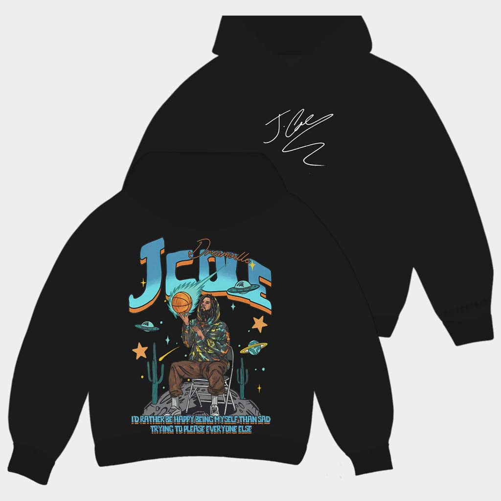 J Cole Merch I'd Rather Be Happy Being Myself Than Sad Hoodie J Cole Hoodie Gifts For Fans