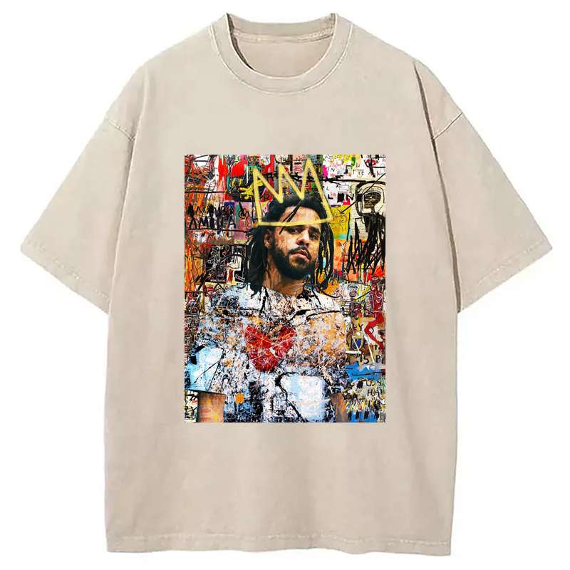 J Cole Portrait Washed T-Shirt Funny Aesthetic Trendy Apparel Gifts For Sister