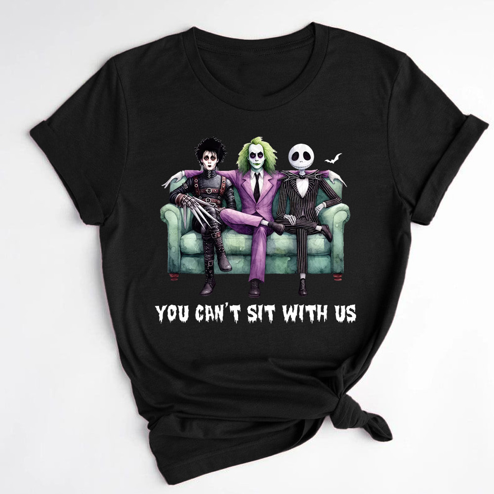 Jack And Sally And Tim Burton You Can't Sit With Us Shirt Halloween T-Shirt Gifts For Fan
