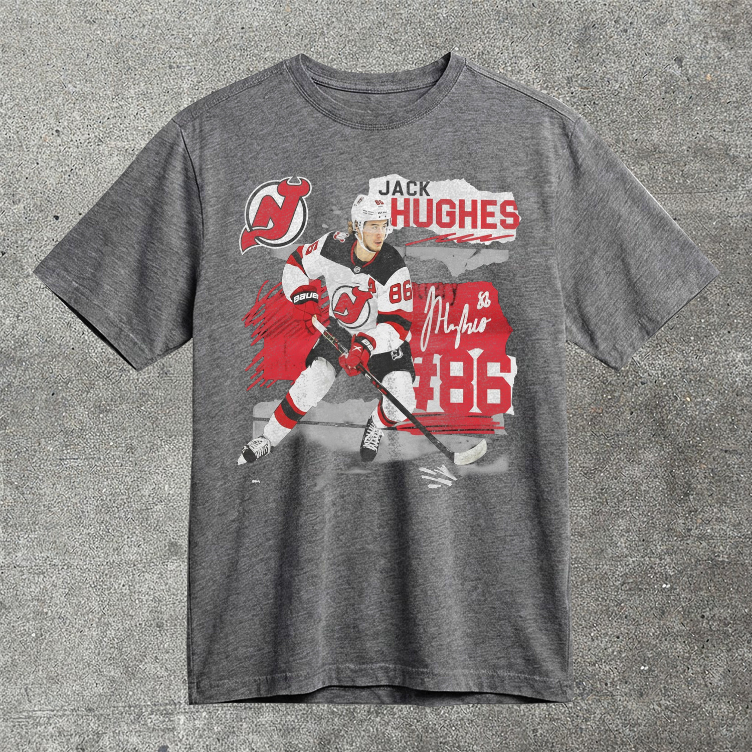 Jack Hughes 86 New Jersey Devils Fresh Ice Graphic T-Shirt Best Gift For NHL Devils Fans