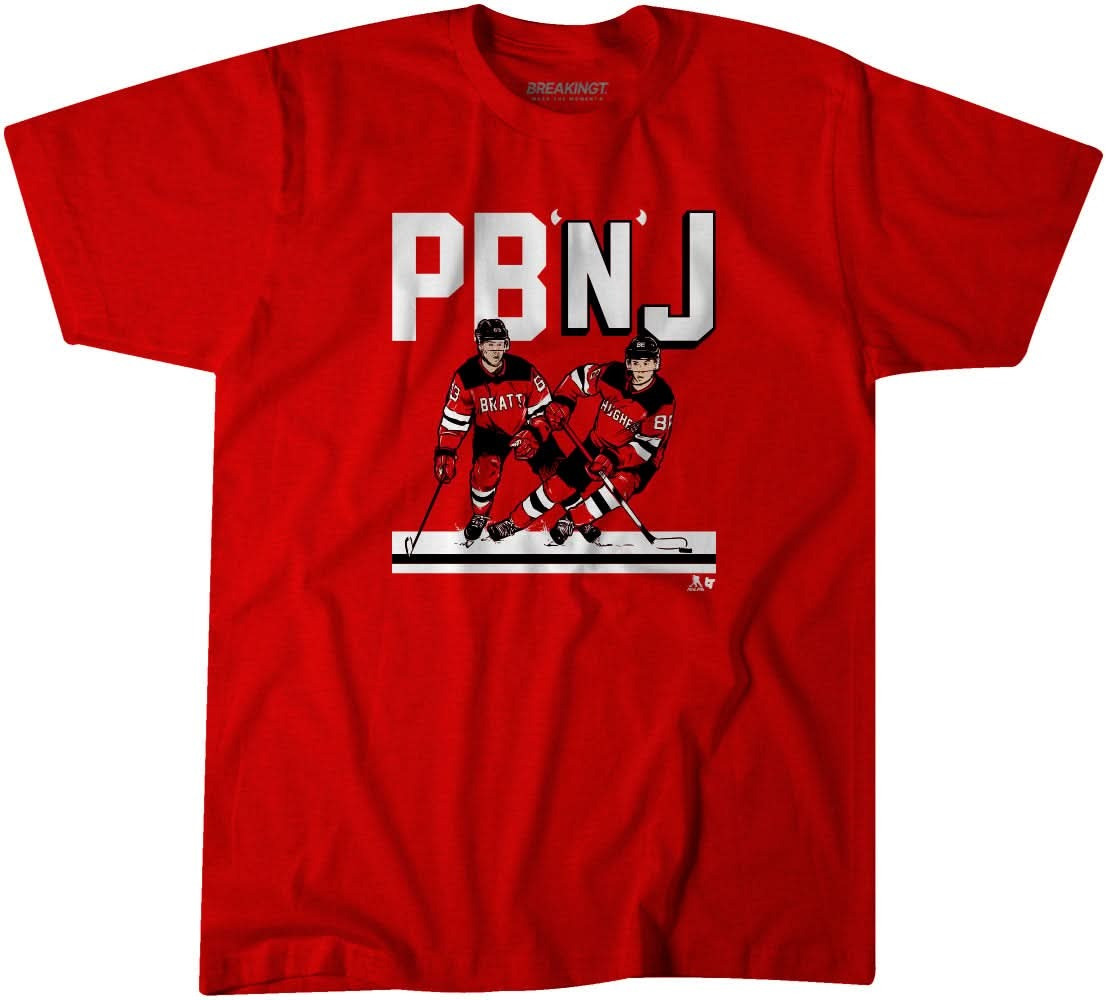 Jack Hughes Jesper Bratt PB And J Devils Graphic T-Shirt NHL Fan Gear Gift Ideas