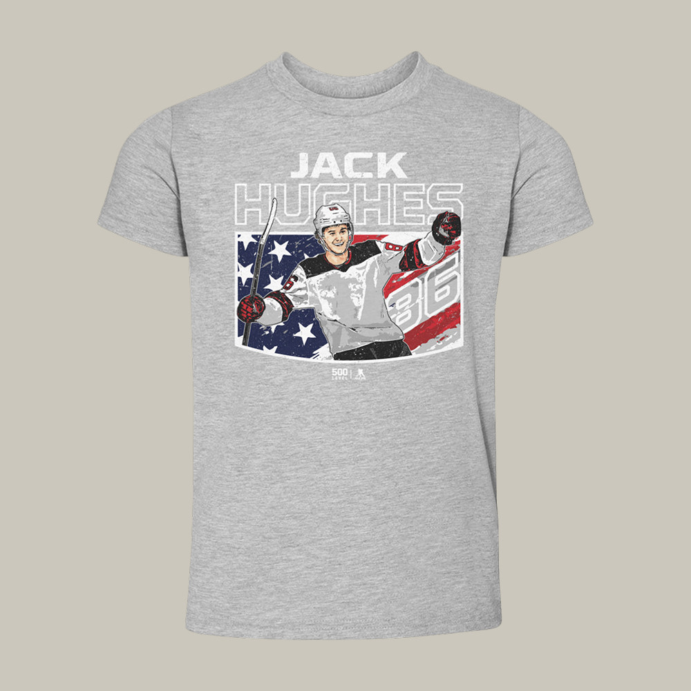 Jack Hughes New Jersey American Flag T-Shirt Hockey Team USA Shirt Hockey Fan Gear
