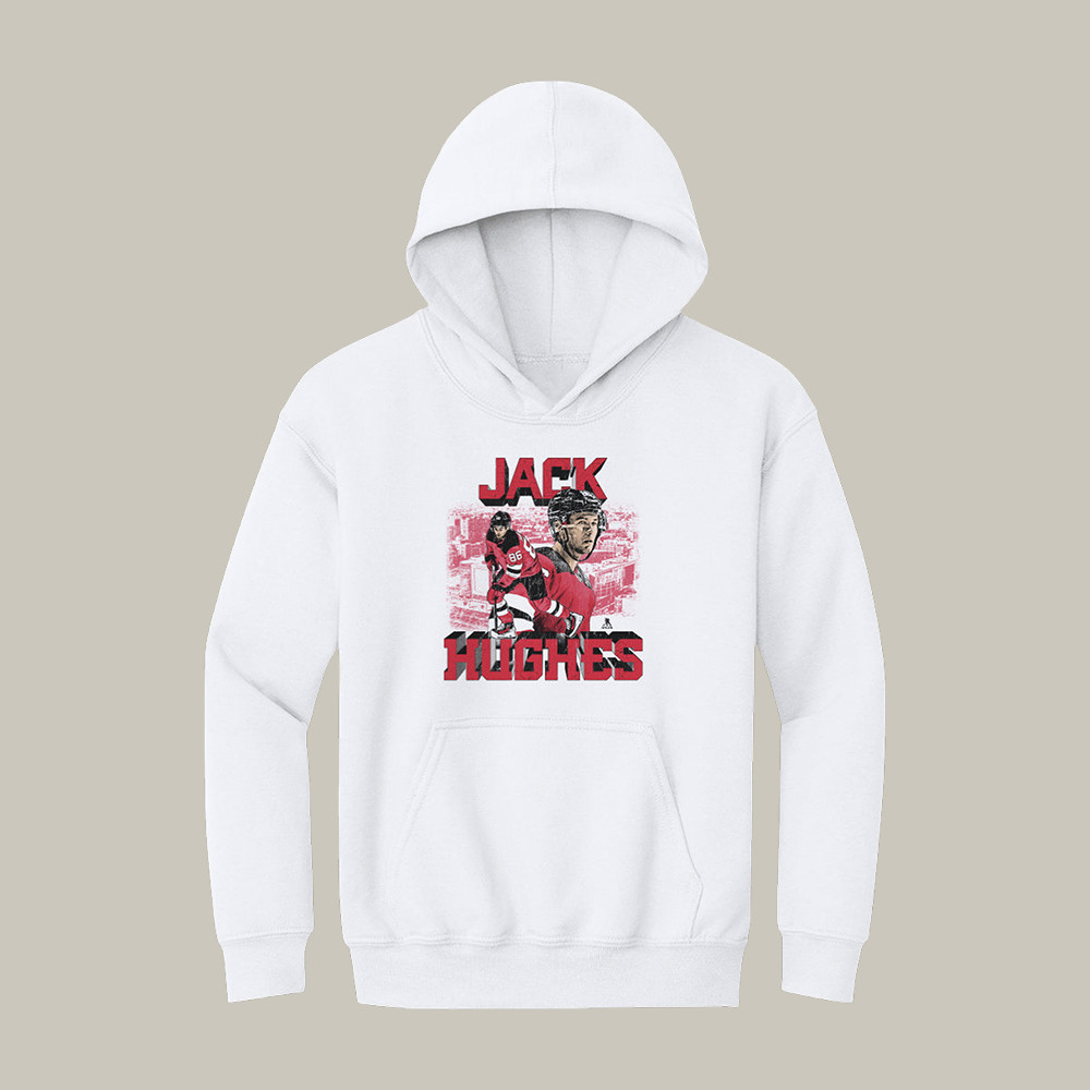 Jack Hughes New Jersey Block Hoodie Jack Hughes Apparel Winter Olympic Gift For Fans