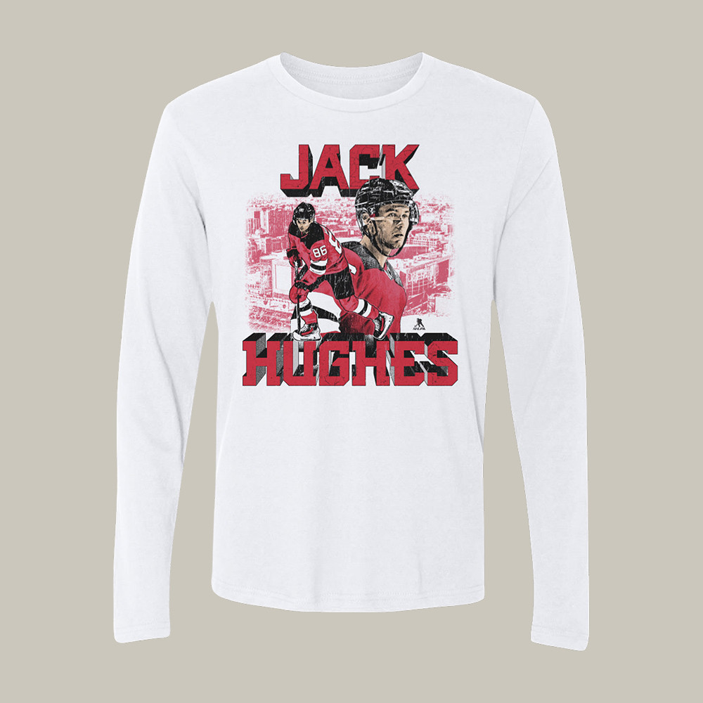 Jack Hughes New Jersey Block Long Sleeve Shirt Sport Themed Jack Hughes Apparel Gift Idea For Fans