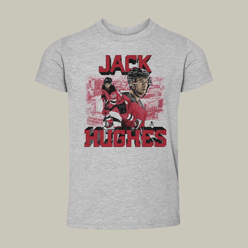 Jack Hughes New Jersey Block T-Shirt Jack Hughes Clothes Hockey Fan Gift