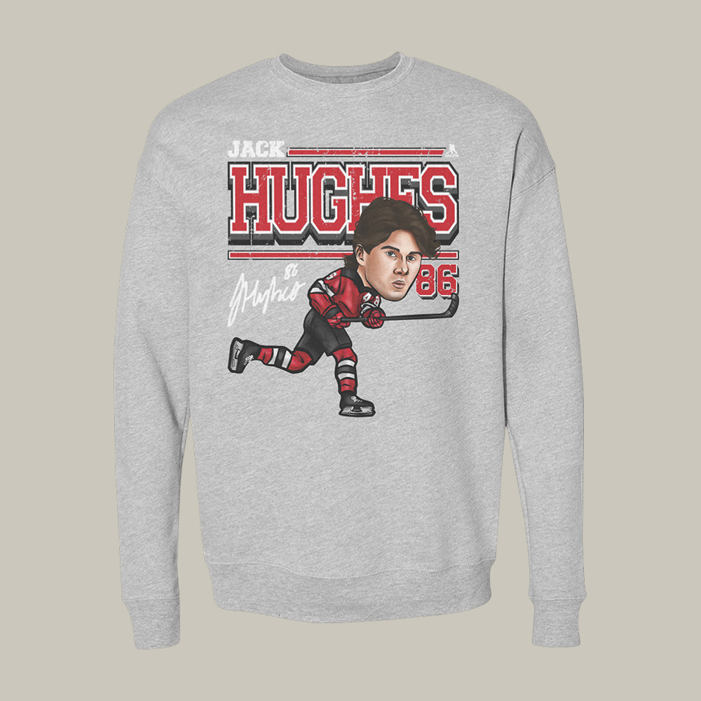 Jack Hughes New Jersey Cartoon Hockey Sweatshirt USA Hockey Gold Medal Apparel Fan Gift Idea