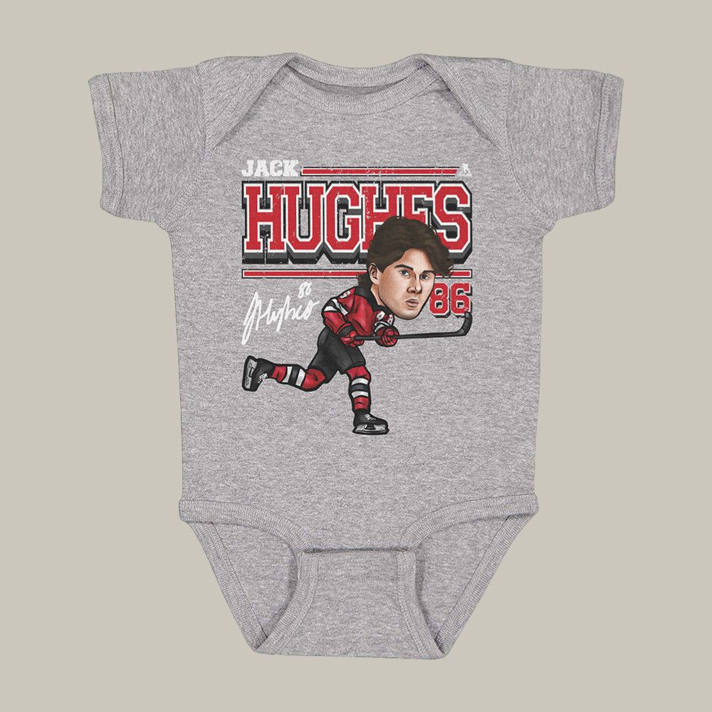 Jack Hughes New Jersey Cartoon Onesie USA Hockey Gold Merch Hockey Gift Idea