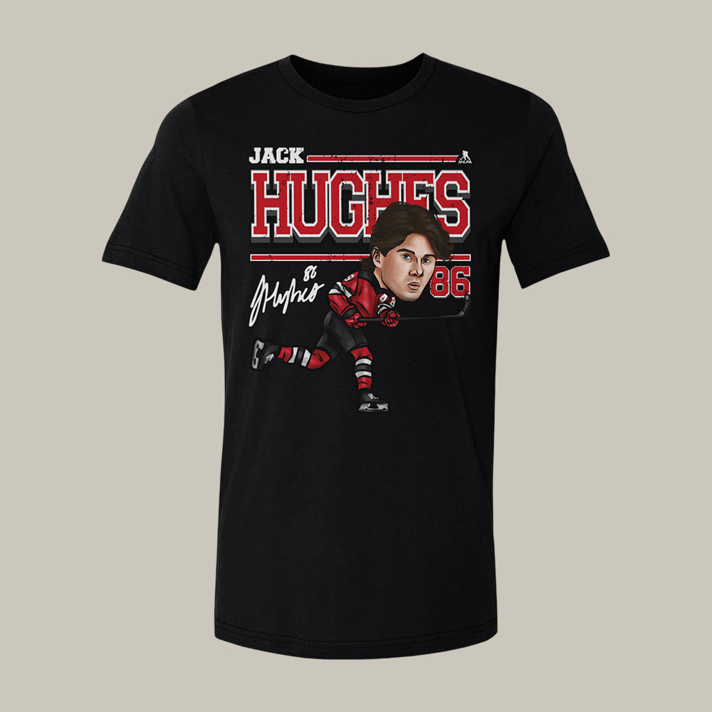 Jack Hughes New Jersey Cartoon T-Shirt USA Hockey Gold Shirt Best Fan Gift For Him