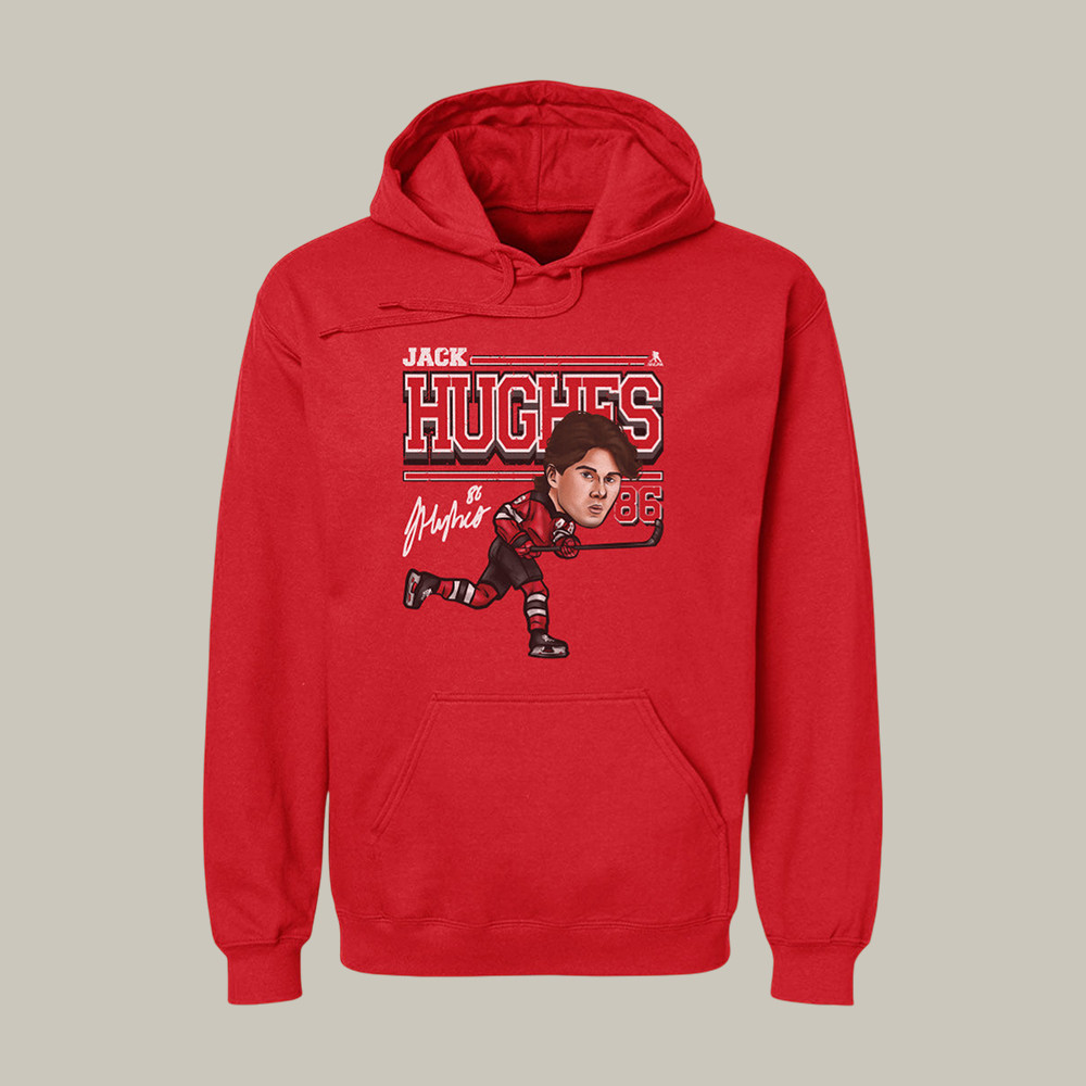 Jack Hughes New Jersey Cartoon Team USA Hockey Merch Olympics Jack Hughes Fan Gift