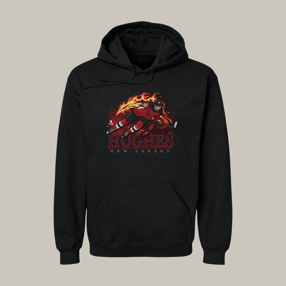 Jack Hughes New Jersey Flame Hoodie Jack Hughes Hooded Sweatshirt Fan Gift