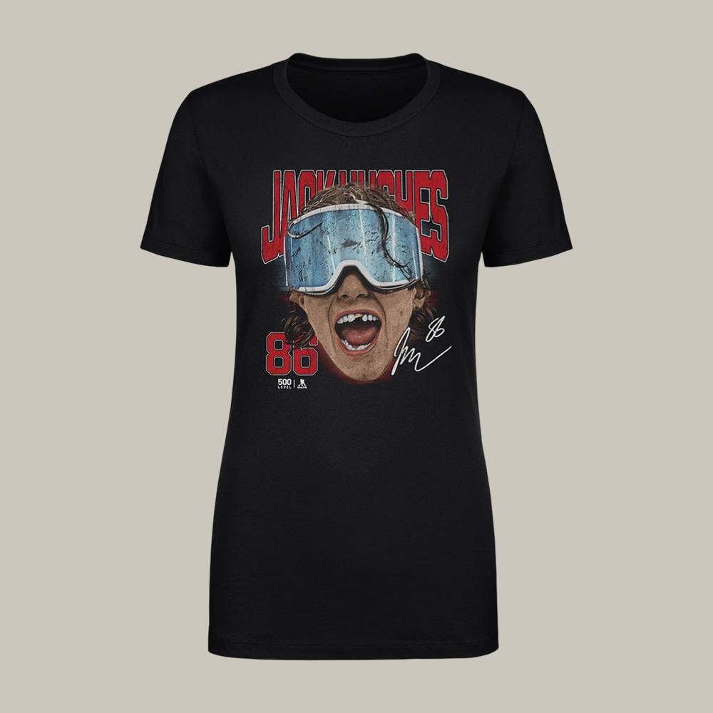 Jack Hughes New Jersey Goggles T-Shirt Team USA Hockey Clothes Winter Olympic Gift For Fan