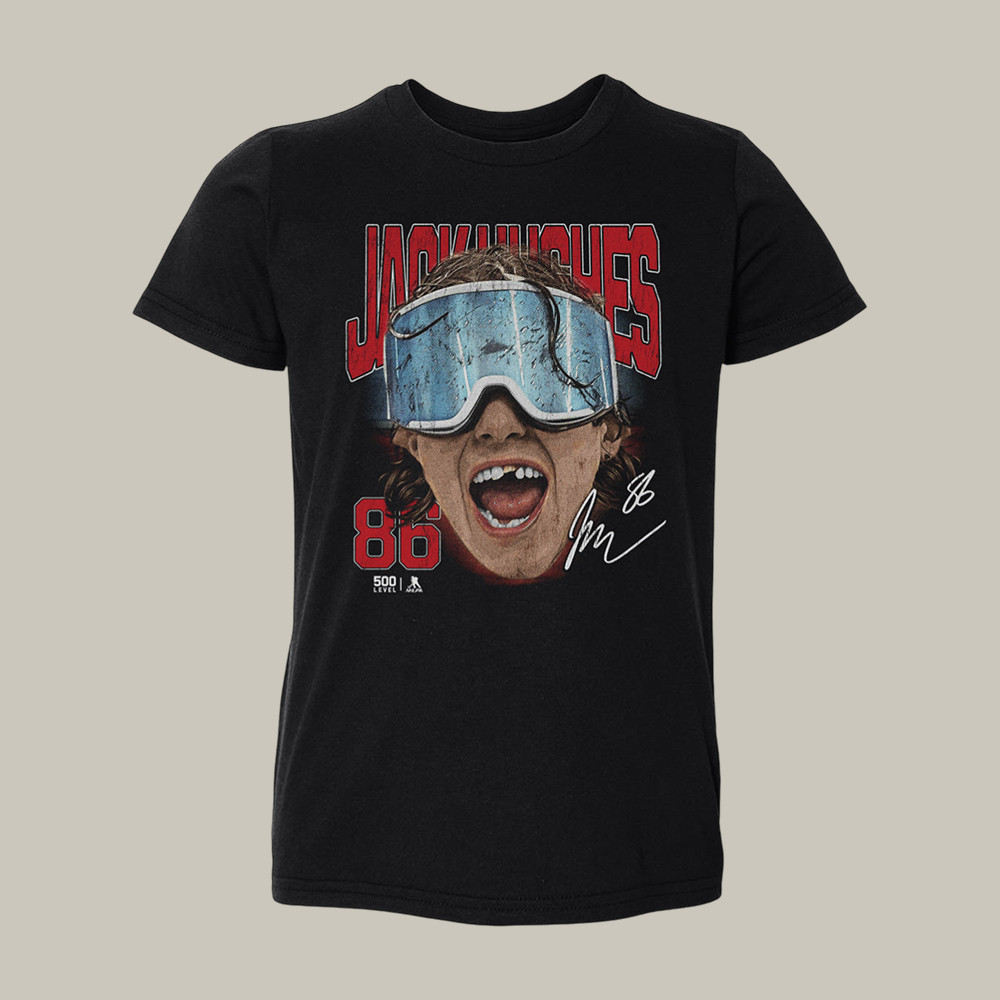 Jack Hughes New Jersey Goggles T-Shirt USA Hockey Gold Medal Clothes Hockey Lover Gift For Him