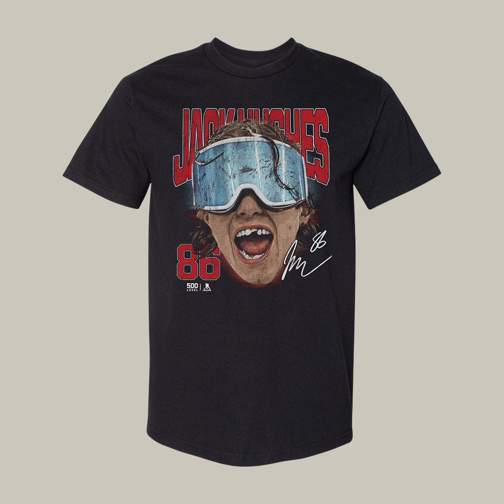 Jack Hughes New Jersey Goggles T-Shirt USA Hockey Gold Medal Shirt Unique Gift For Hockey Fans