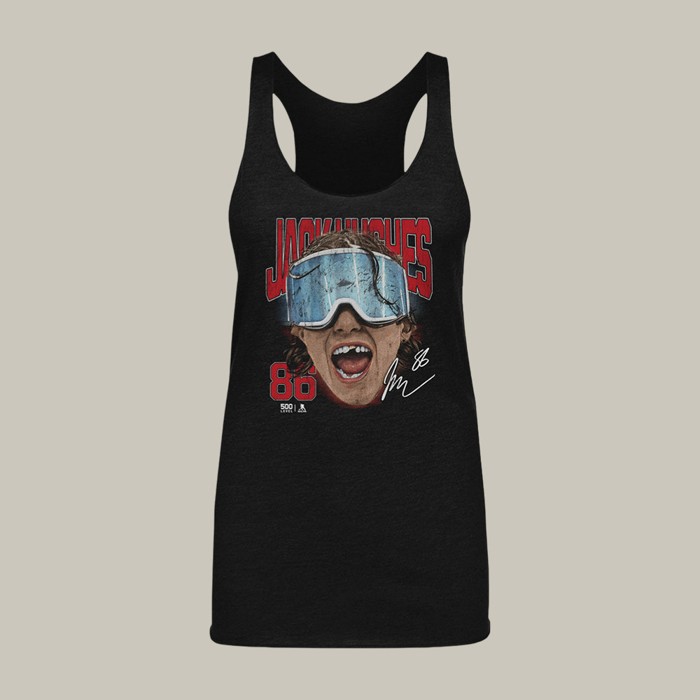 Jack Hughes New Jersey Goggles Tank Top Jack Hughes Merch Hockey Lover Present