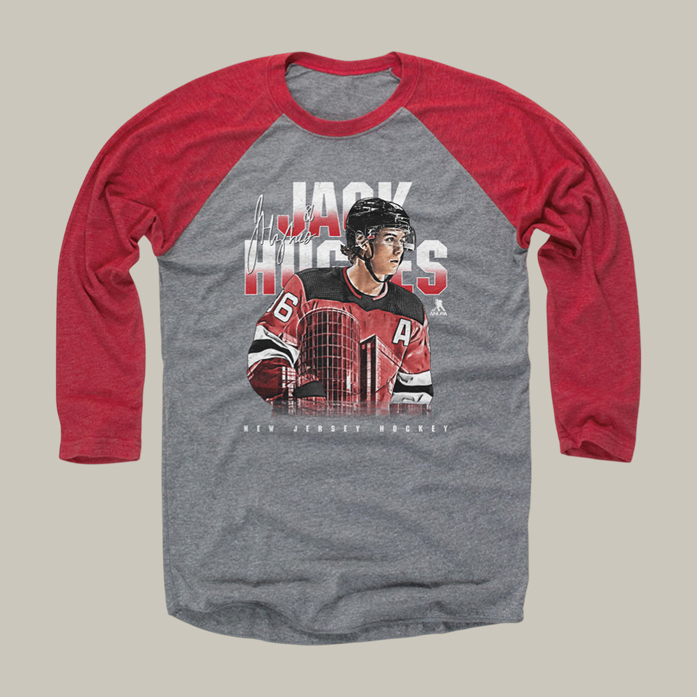 Jack Hughes New Jersey Landmark Long Sleeve Shirt USA Hockey Gold Merch Cool Gift For Fans