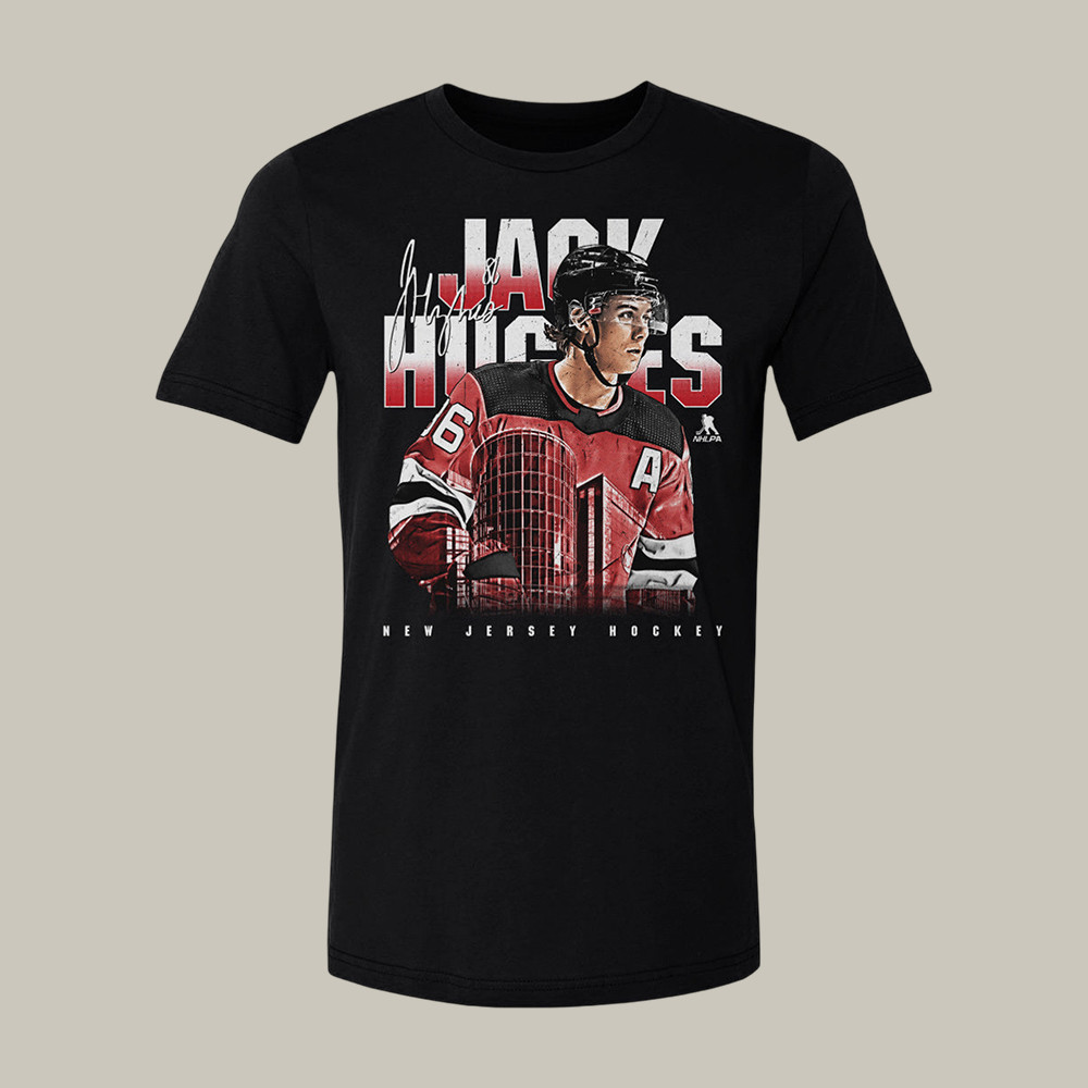 Jack Hughes New Jersey Landmark T-Shirt Team USA Hockey Merch Olympics