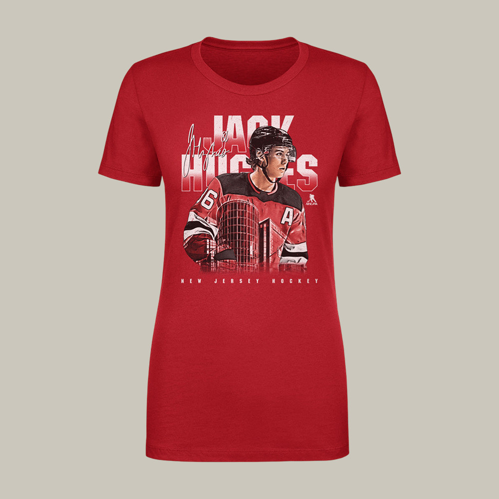 Jack Hughes New Jersey Landmark T-Shirt USA Hockey Gold Clothes Hockey Gift For Wife