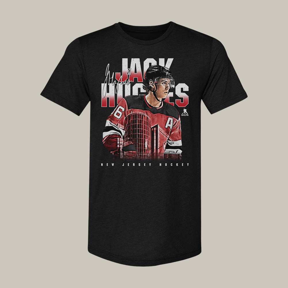 Jack Hughes New Jersey Landmark T-Shirt USA Hockey Team Clothes Jack Hughes Gift For Fan