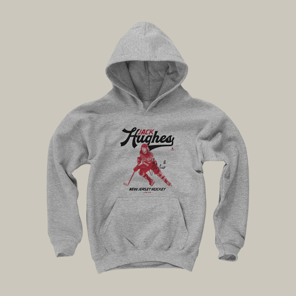 Jack Hughes New Jersey Vintage Hoodie Team USA Hockey Hooded Sweatshirt Fan Gear