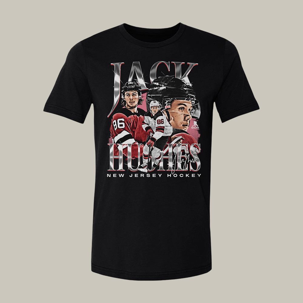 Jack Hughes New Jersey Vintage T-Shirt USA Hockey Gold Clothes Hockey Fan Gifts
