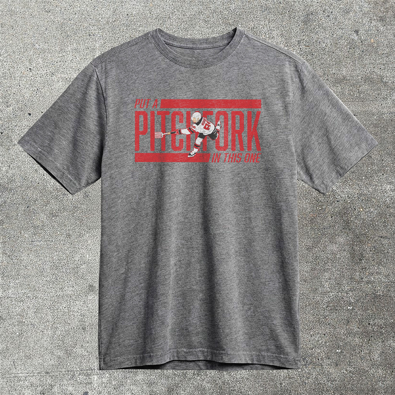 Jack Hughes Pitchfork W New Jersey Devils Graphic T-Shirt Best Gift For NHL Devils Fans