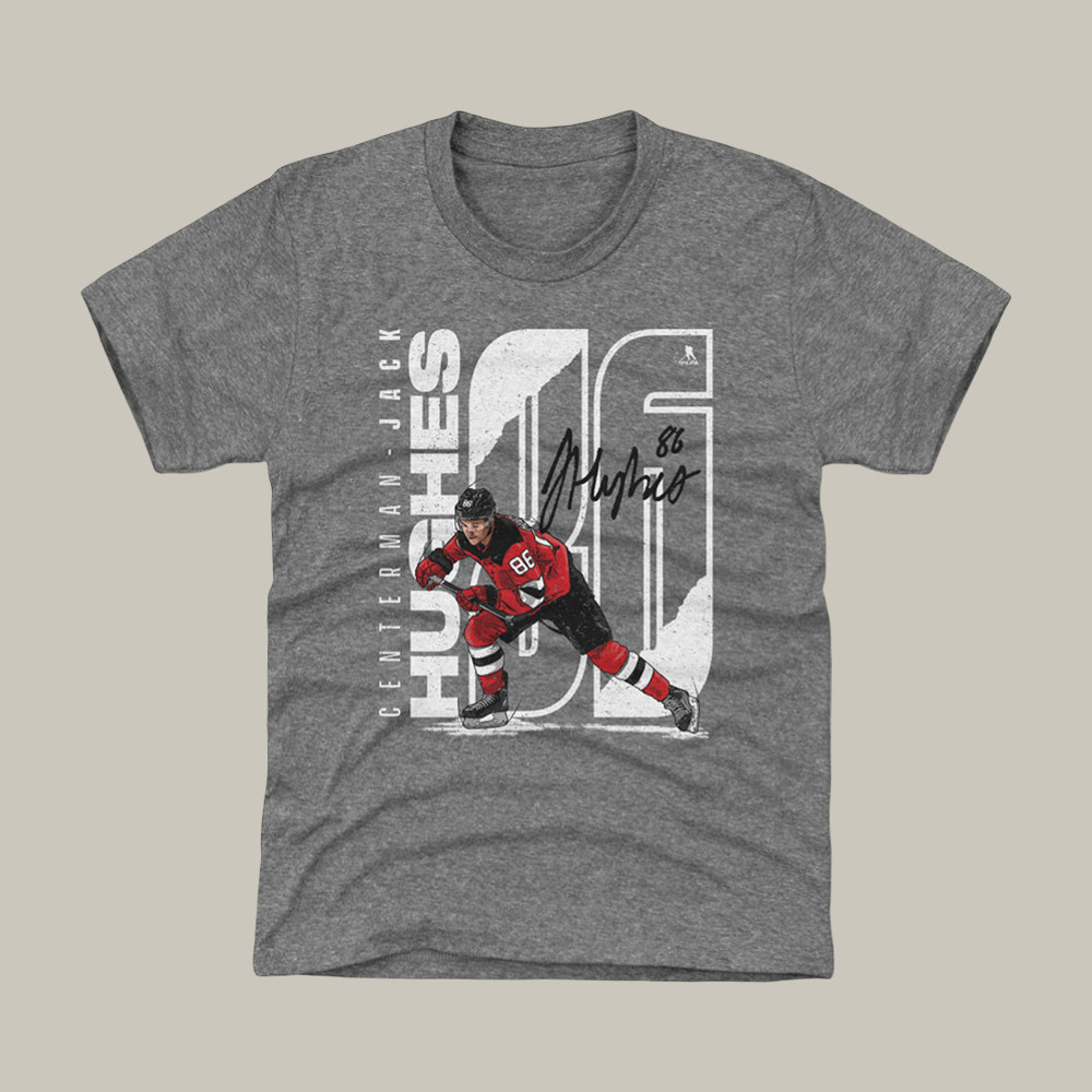 Jack Hughes Stretch Hockey T-Shirt USA Hockey Gold Shirt Best Fan Gear
