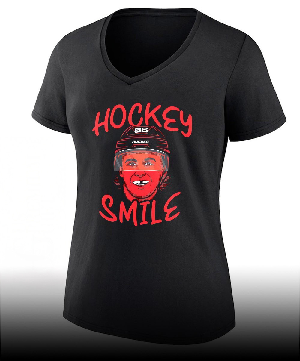 Jack Hughes Team USA Hockey Smile 2026 Olympic V-Neck Shirt Fan Gear Gift Ideas
