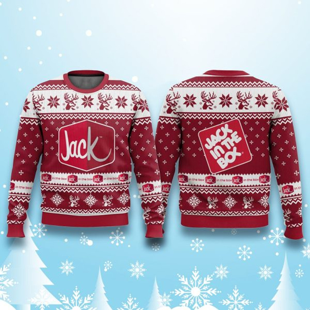 Jack in the Box Restaurant Ugly Christmas Sweater Christmas Gift Ideas For Him