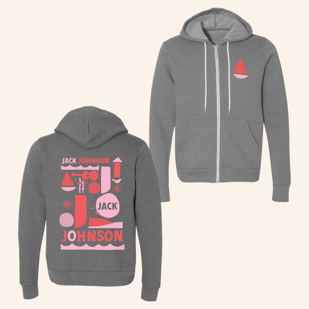 Jack Johnson Merch Jack Johnson Wave Grey Zip Up Hoodie Gifts For Music Fans Jack Johnson Merch Jack Johnson Wave Grey Zip Up Hoodie Gifts For Music Fans