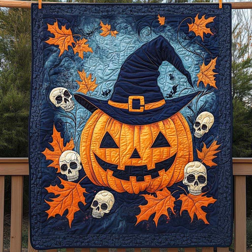 Jack O Lantern Magic Quilted Blanket Halloween Gifts For Adults