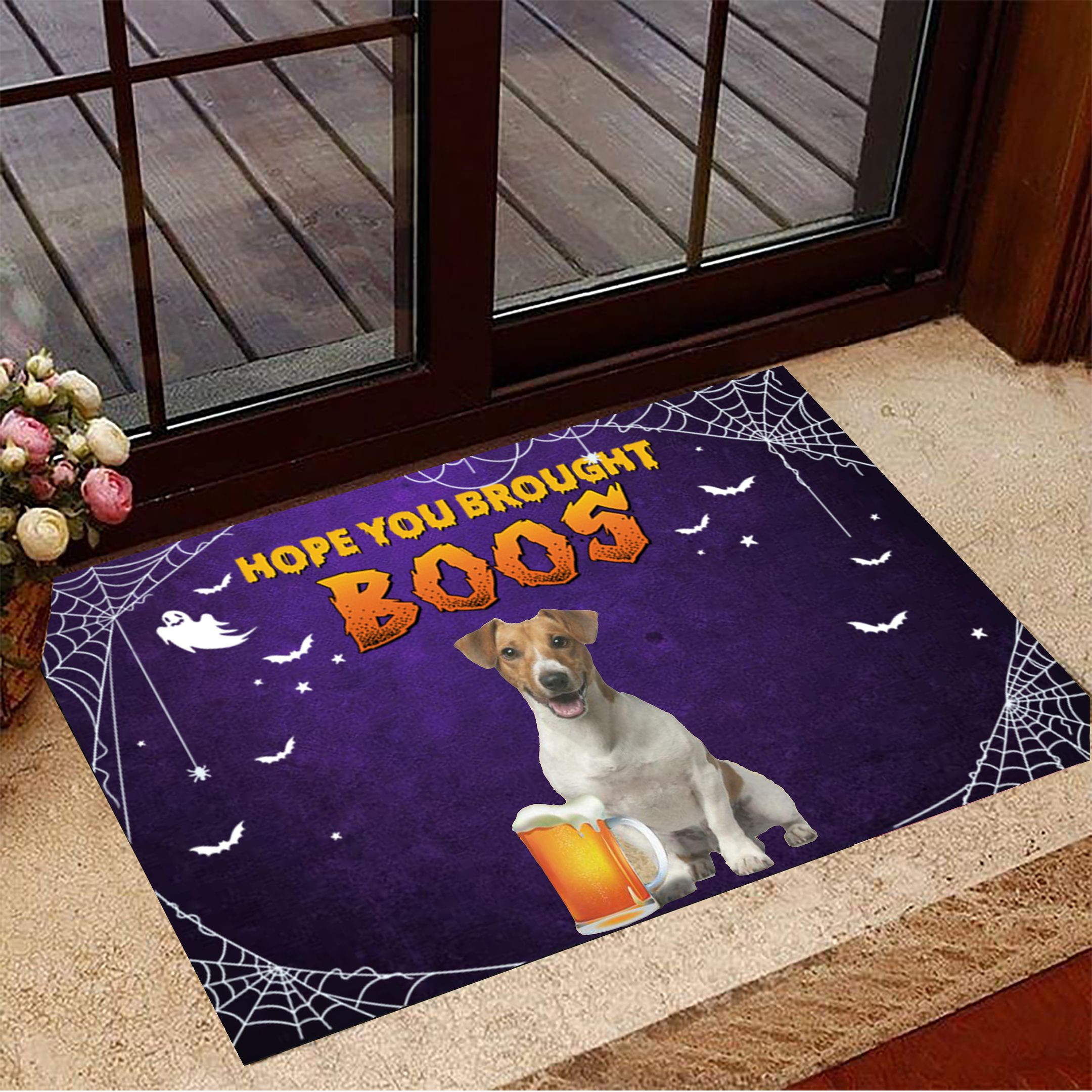 Jack Russell Hope You Brought Boos Doormat Funny Dog Doormat Living Room Halloween Decor