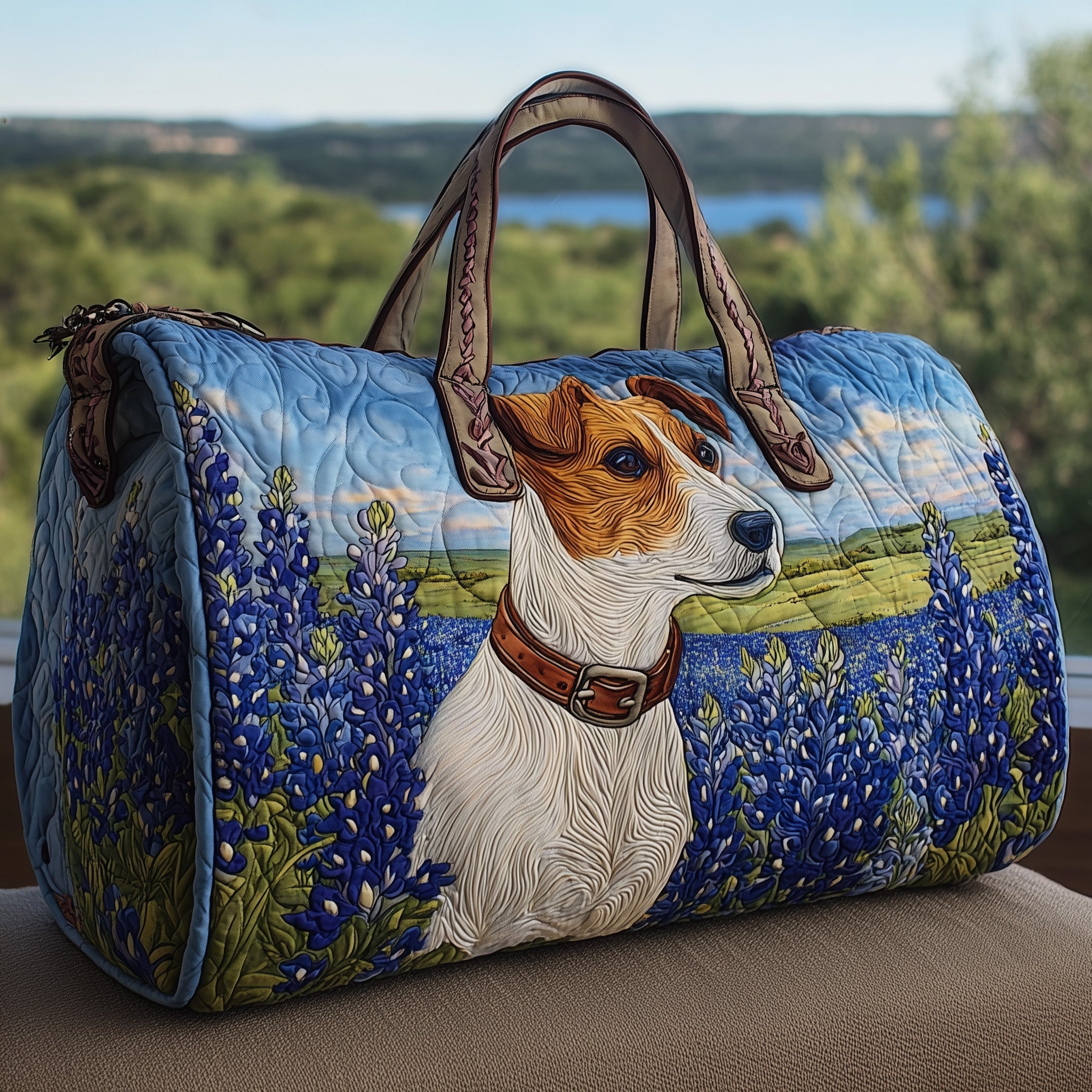 Jack Russell Quilted Duffle Bag Anniversary Gift Idea