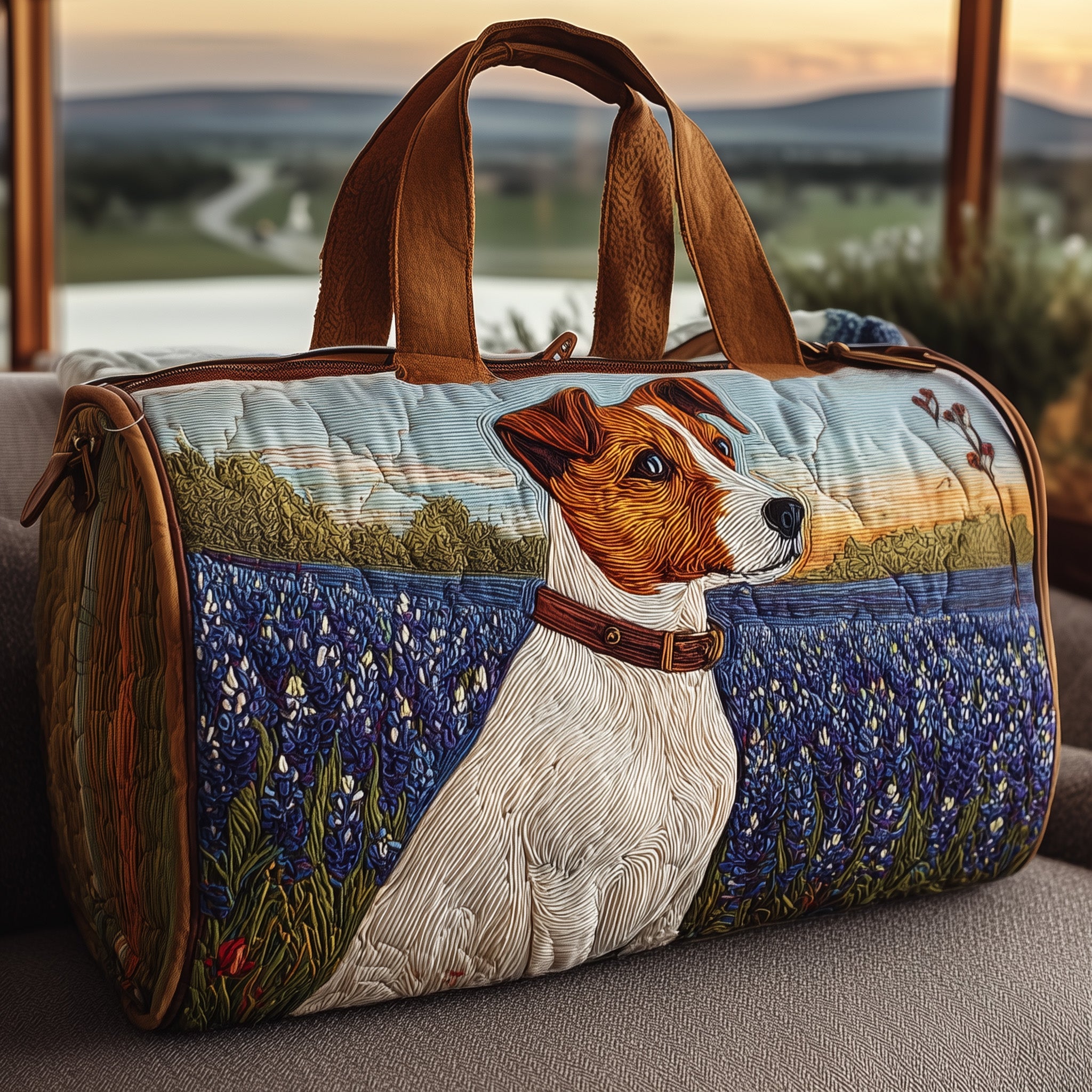 Jack Russell Quilted Duffle Bag Birthday Gift Idea