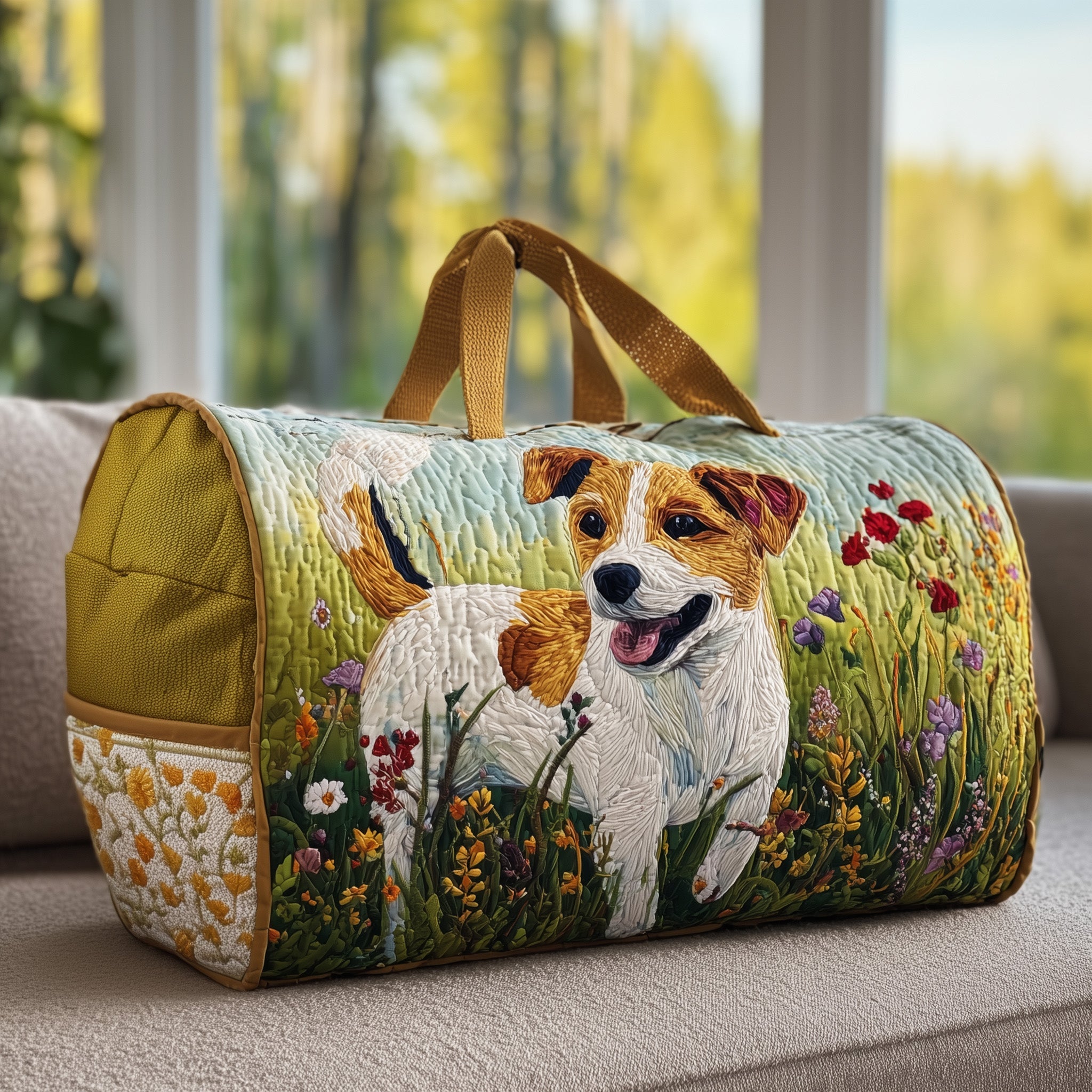 Jack Russell Quilted Duffle Bag Fall Gift Choice