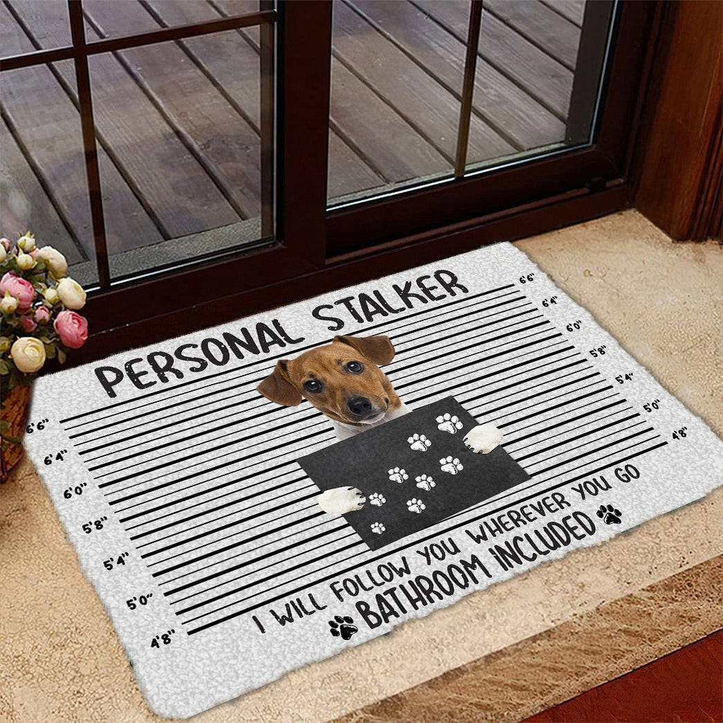 Jack Russell Terrier Personal Stalker Doormat Dog Welcome Mat Cool Gifts For Dog Lovers