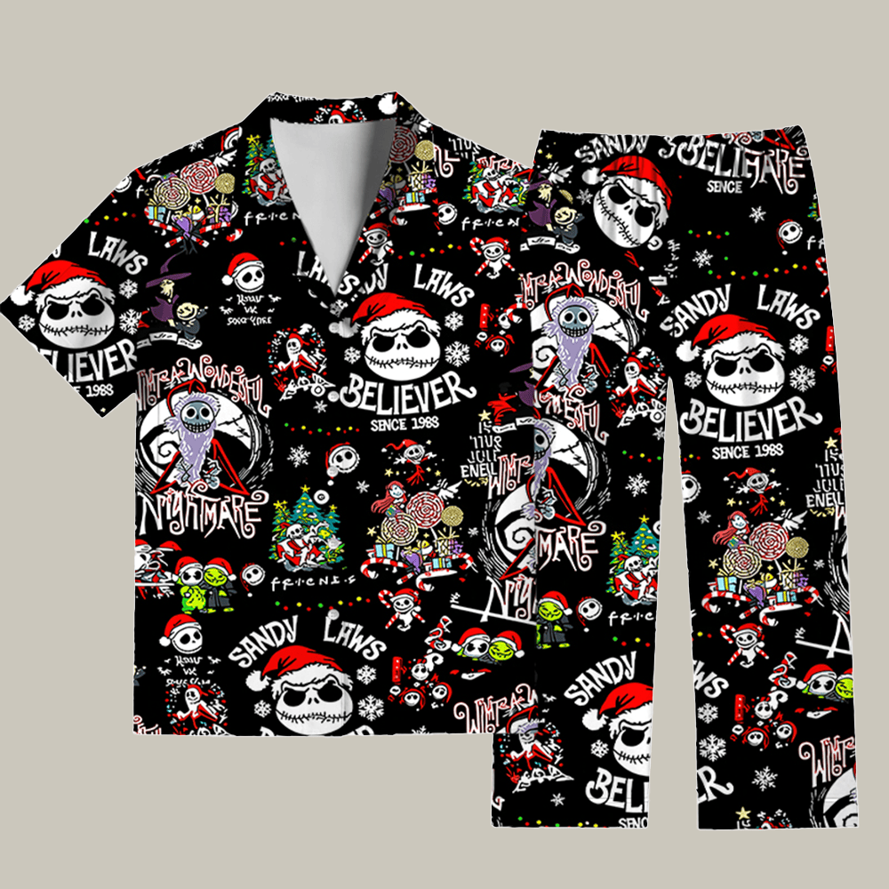 Jack Skellington Pajama Set Cool Xmas Apparel Good Christmas Gifts For Girlfriend