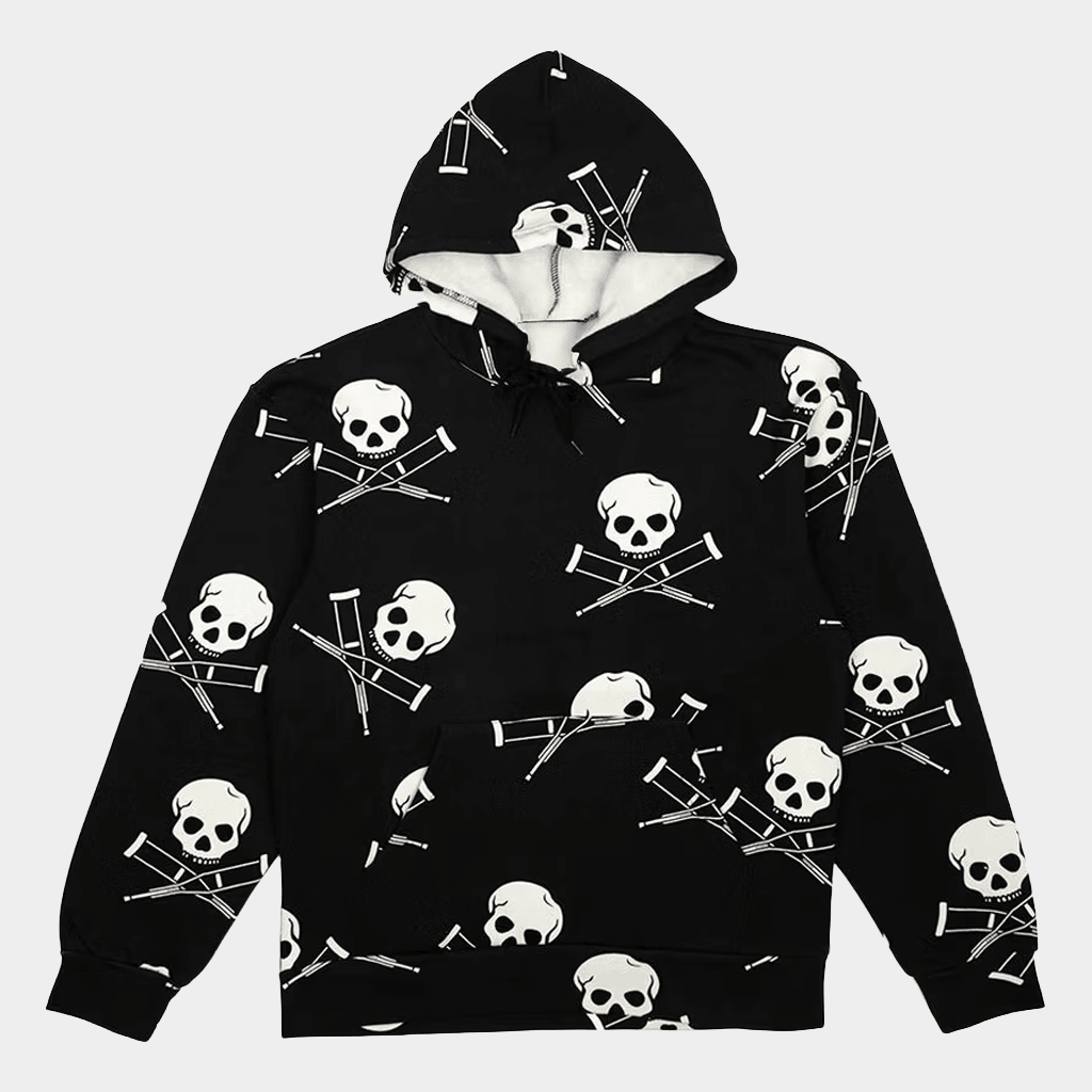 Jackass Merch Jackass Skull And Crutches Hoodie Unique Gifts For Him
