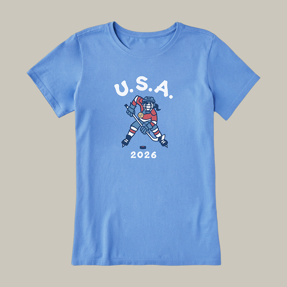 Jackie Hockey Gold 2026 T-Shirt Team USA 2026 Life Is Good Clothes Cool Hockey Gift For Her