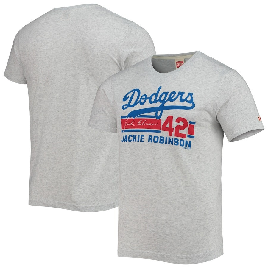 Jackie Robinson 42 Homage Heathered Gray T-Shirt Baseball Fan Gifts For Him