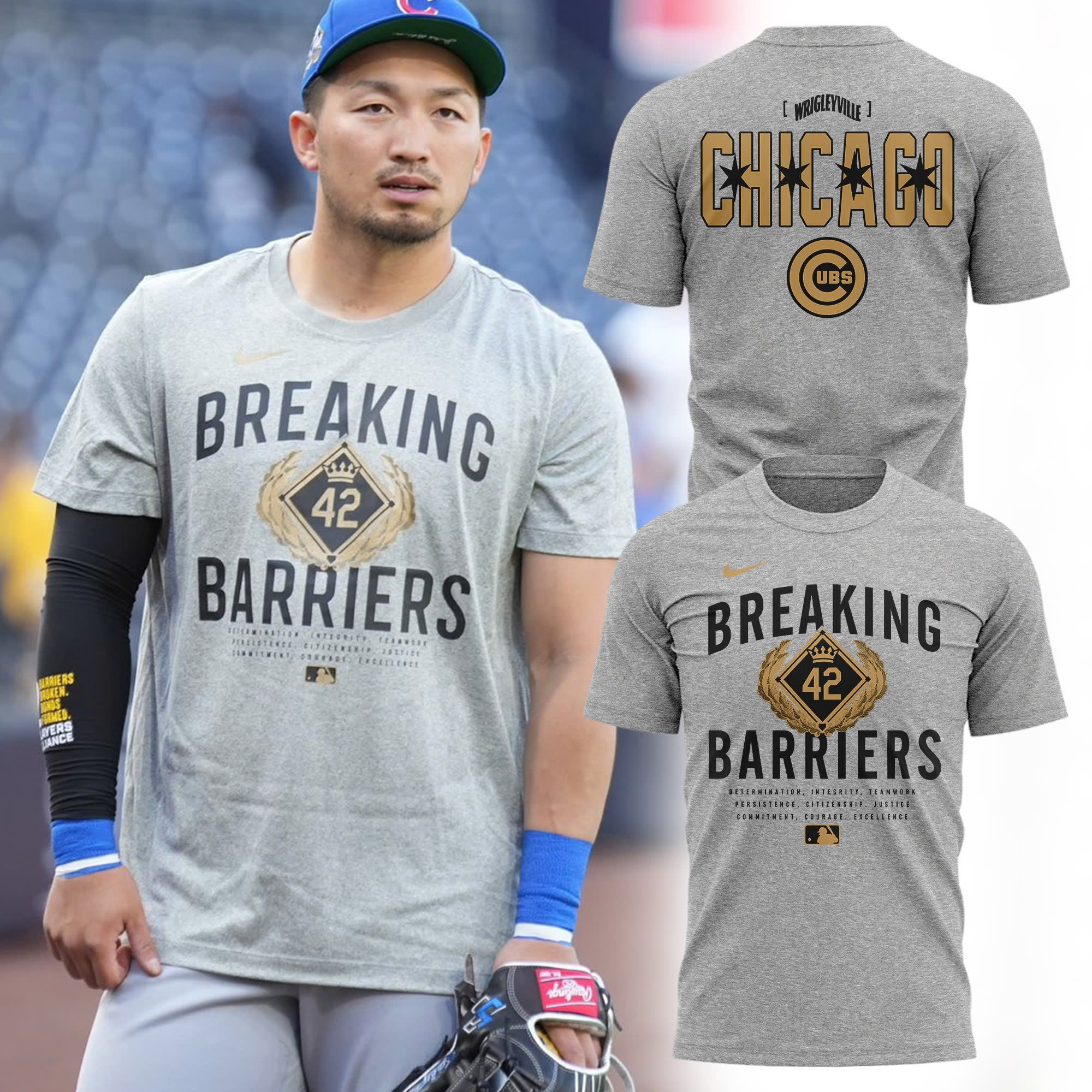 Jackie Robinson 42 Shirt Chicago Cubs Breaking Barriers T-Shirt Baseball Enthusiast Gifts