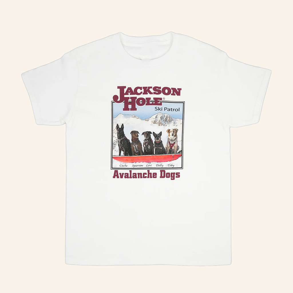 Jackson Hole Ski Patrol Avalanche Dogs T-Shirt GIfts For Skiing Lovers