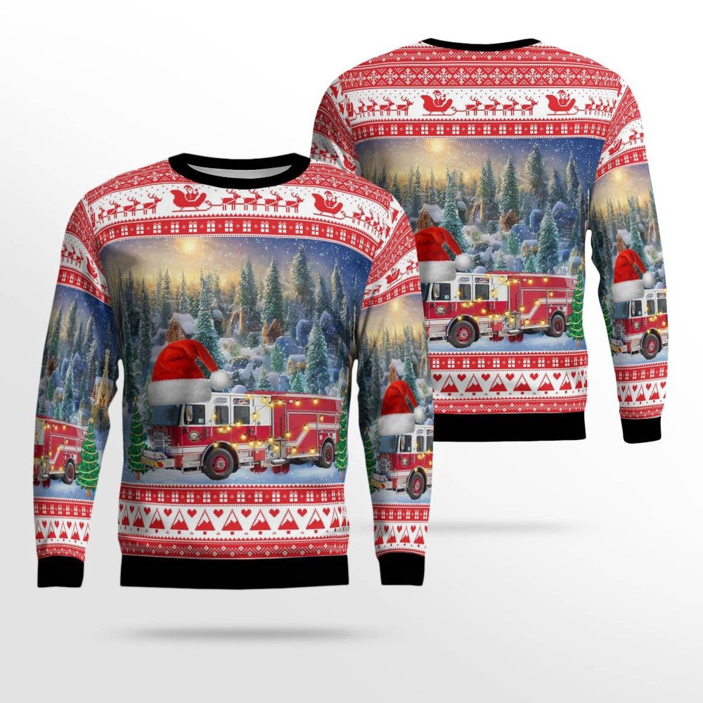 Jackson Hole Wyoming Jackson Hole FireEMS Christmas AOP Ugly Christmas Sweater Xmas Unisex Sweater Christmas Gifts For Men Women